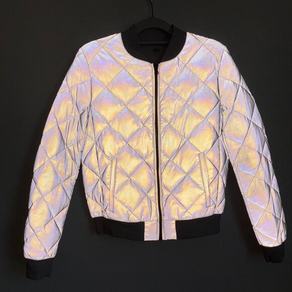 ALO Yoga Reflective Idol Bomber Jacker - Picture 1 of 4